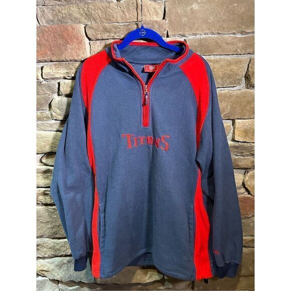 Size XL - Vintage Y2K‎ NFL Brand Tennessee Titans Fleece Embroidered Quarter Zip - Picture 1 of 8
